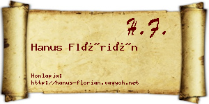 Hanus Flórián névjegykártya